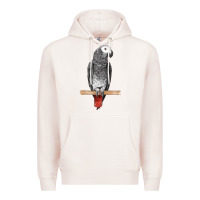 Pale Pink African Gray Parrot Bird Premium Hoodie - LillyAllenDesigns