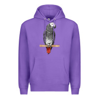 Purple African Gray Parrot Bird Premium Hoodie - LillyAllenDesigns