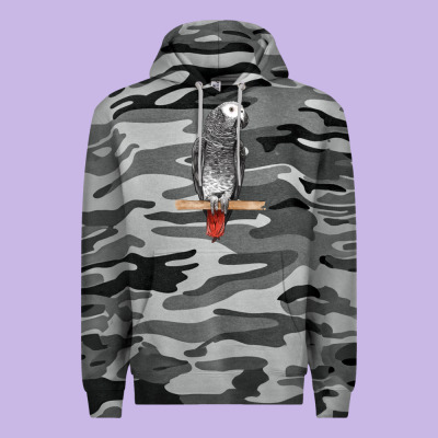 African Gray Parrot Bird Premium Hoodie Designed By Lillyallendesigns