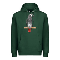 Sports Green African Gray Parrot Bird Premium Hoodie - LillyAllenDesigns