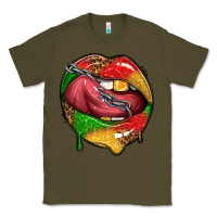 Army Green juneteenth day lips Classic Tee - texasbilliewilder