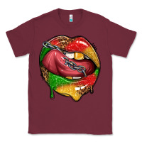 Burgundy juneteenth day lips Classic Tee - texasbilliewilder