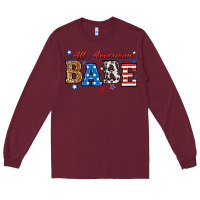 Burgundy all american babe Long Sleeve Tee - RanaPortraitStore