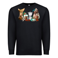 Black coffee tools coffee cups Premium Sweatshirt - AdoDesignShop
