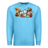 Ocean Blue coffee tools coffee cups Premium Sweatshirt - AdoDesignShop