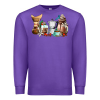 Purple coffee tools coffee cups Premium Sweatshirt - AdoDesignShop