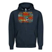 Navy leopard aztec background Zipper Hoodie - Zillion Design Studio