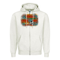 Oatmeal Heather leopard aztec background Zipper Hoodie - Zillion Design Studio