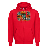 Red leopard aztec background Zipper Hoodie - Zillion Design Studio
