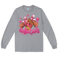 Heather Grey galentines afro girl sneakers Long Sleeve Tee - RanaPortraitStore