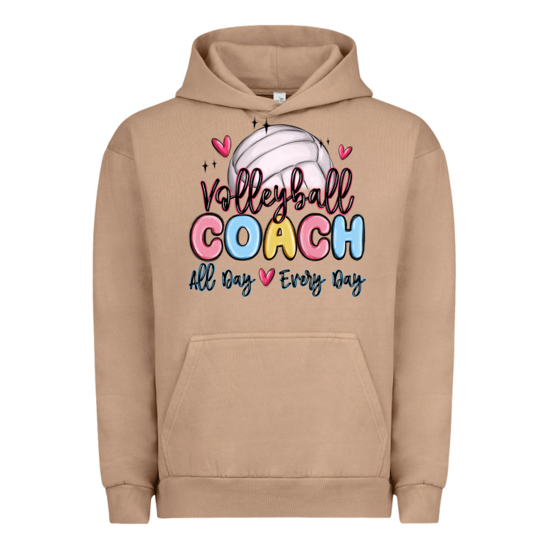 Volleyball Coach All Day Every Day Urban Hoodie by MaliasSmallBusiness | Teevron