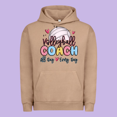 Volleyball Coach All Day Every Day Urban Hoodie Designed By Maliassmallbusiness