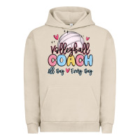 Pigment French Oak volleyball coach all day every day Urban Hoodie - MaliasSmallBusiness