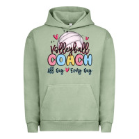 Pigment Oil Green volleyball coach all day every day Urban Hoodie - MaliasSmallBusiness