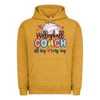 Pigment Peanut Butter volleyball coach all day every day Urban Hoodie - MaliasSmallBusiness