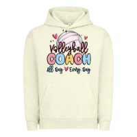 Pigment Pistachio volleyball coach all day every day Urban Hoodie - MaliasSmallBusiness