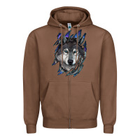Chestnut wolf scratch mark Zipper Hoodie - RanaPortraitStore