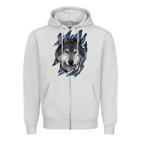 Dove Grey wolf scratch mark Zipper Hoodie - RanaPortraitStore