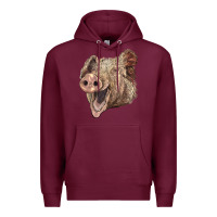 Burgundy american yorkshire pig face Premium Hoodie - LillyAllenDesigns