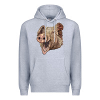 Heather Grey american yorkshire pig face Premium Hoodie - LillyAllenDesigns