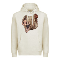Oatmeal Heather american yorkshire pig face Premium Hoodie - LillyAllenDesigns