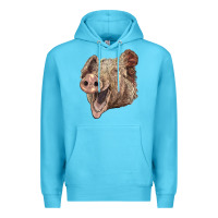 Ocean Blue american yorkshire pig face Premium Hoodie - LillyAllenDesigns