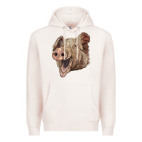Pale Pink american yorkshire pig face Premium Hoodie - LillyAllenDesigns