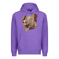 Purple american yorkshire pig face Premium Hoodie - LillyAllenDesigns