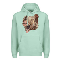 Seafoam american yorkshire pig face Premium Hoodie - LillyAllenDesigns