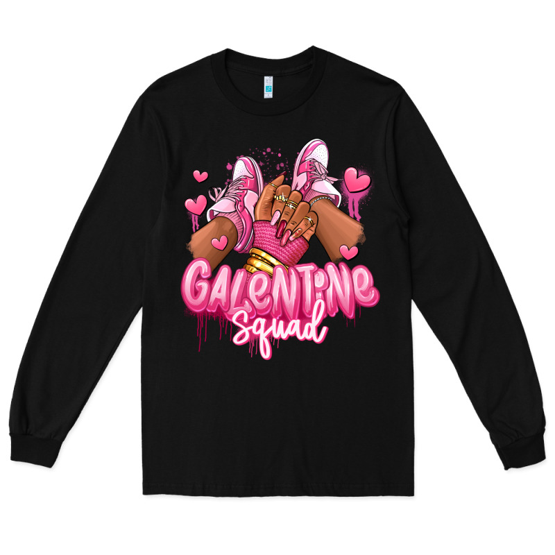 Galentine Squad Afro Girl Sneakers Long Sleeve Tee by RanaPortraitStore | Teevron