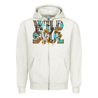 Oatmeal Heather wild soul Zipper Hoodie - Zillion Design Studio
