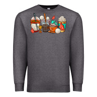 Charcoal Heather volleyball coffee cups Premium Sweatshirt - AdoDesignShop