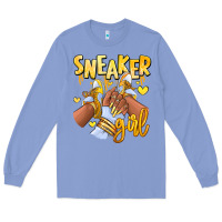Colony Blue yellow sneaker girl afro woman Long Sleeve Tee - RanaPortraitStore