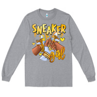 Heather Grey yellow sneaker girl afro woman Long Sleeve Tee - RanaPortraitStore