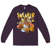Plum yellow sneaker girl afro woman Long Sleeve Tee - RanaPortraitStore