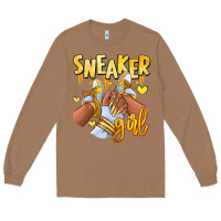 Toasted Coconut yellow sneaker girl afro woman Long Sleeve Tee - RanaPortraitStore