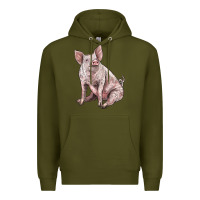 Army Green american yorkshire pig Premium Hoodie - LillyAllenDesigns