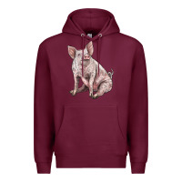 Burgundy american yorkshire pig Premium Hoodie - LillyAllenDesigns
