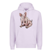 Lilac american yorkshire pig Premium Hoodie - LillyAllenDesigns