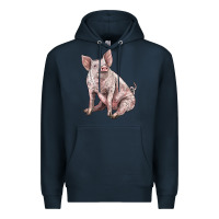 Navy american yorkshire pig Premium Hoodie - LillyAllenDesigns
