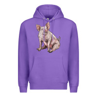 Purple american yorkshire pig Premium Hoodie - LillyAllenDesigns