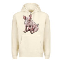 Sandshell american yorkshire pig Premium Hoodie - LillyAllenDesigns