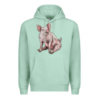 Seafoam american yorkshire pig Premium Hoodie - LillyAllenDesigns