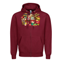 Burgundy school bus driver coffee cups Zipper Hoodie - texasbilliewilder