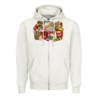 Oatmeal Heather school bus driver coffee cups Zipper Hoodie - texasbilliewilder