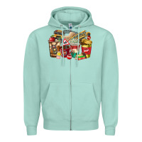Seafoam school bus driver coffee cups Zipper Hoodie - texasbilliewilder