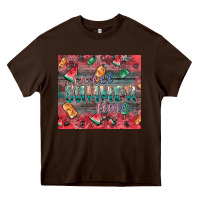Chocolate Brown summer vibes Heavy Core Tee - CowhideDigitalArt