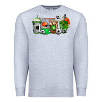 Heather Grey soccer coffee cups Premium Sweatshirt - AdoDesignShop