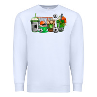 White soccer coffee cups Premium Sweatshirt - AdoDesignShop