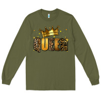Army Green queen glitter Long Sleeve Tee - RanaPortraitStore